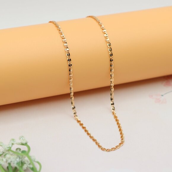 "Shiny Rose Gold Chain Necklace with Bold Polished Oval Links, XPNL0192 - Picture 10 of 12